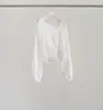 Camisa de renda doce estilo coreano Fan Shun XH com gola quadrada e mangas compridas, nova coleção de outono de Dongdaemun, top plissado