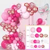Balões Decorativos de Festa de Aniversário Rosa Vermelho da Amazon Transfronteiriça Arranjo de Casamento Arranjo de Parede de Fundo de Noivado Balões de Casamento
