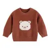 Suéter para Niños 100% Algodón Puro Otoño e Invierno Jacquard de Oso en Stock, Lindo Cuello Redondo Manga Larga Ropa de Otoño e Invierno para Niños y Niñas, Clase A