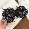 Goma para el pelo de flor estilo francés de doble capa para moños, Diadema, Accesorio elástico para el cabello, Adorno de pelo elegante estilo coreano