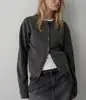 Cárdigan de suéter de alta gama estilo francés para mujeres petite, top corto de capa interior de lana nueva, moderno