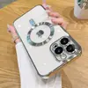 Funda magnética para iPhone 18 es adecuada para Apple 17/16 Promax, funda transparente galvanizada anti-caídas para teléfono