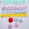 Botão de pelo de vison 4cm DIY feito à mão acessório de cabelo estilo antigo acessório central de flor enfeite de cabelo de pompom infantil