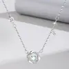 Colar Mobius Inteligente Coração em Prata de Lei S999 Acessível Luxo Simples Ins Pingente Estrela de Seis Pontas Conjunto de Corrente para Clavícula