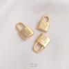 Pingente de cadeado com letra da moda em ouro 14K que preserva a cor, feito à mão, corrente DIY, colar, pulseira, pingente de joia