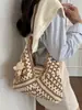 Bolso tote Shuai Mi Jia, bolso tejido, estilo casual, bolso de hombro para ir al trabajo, bolso de axila para playa, ocio, vacaciones para mujer, uso diario