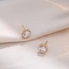 Aretes para Mujer, Nuevos Aretes de Zirconia de Un Quilate Micro-Incrustados, Elegantes y a la Moda, Estilo Japonés y Coreano, Diseño Nicho, Tachuelas Estilo Ins