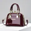 Bolso de Charol Transfronterizo para Mujer, Nuevo Bolso de Lujo Ligero para Mujer, Moda Europea y Americana, Bolso de Mano Brillante con Forma de Concha, Bolso de Hombro, Bolso Cruzado