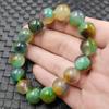 No. 12 cuentas redondas azul pavo real pulsera de jade pulsera de esmeralda con flor flotante pulsera igual para hombres y mujeres pulsera de jade pulsera al por mayor