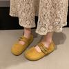 Sapatos de Salto Único Vintage para Mulheres, Estilo Mori, Sola Grossa, Aumentador de Altura, Novo Outono 2025, Tira com Fivela Dupla, Bico Redondo, Sapatos Mary Jane, Versátil