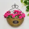 Cestas de Flores de Parede, Vasos de Flores, Cestas Suspensas, Decorações de Parede Tecidas para Interior e Exterior, Tecelagem de Bambu de Parede, Arte em Rattan Puramente Feita à Mão, Rattan de Imitação