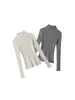 Suéter de Punto de Manga Larga con Cuello Medio Alto Ajustado Heyhenry Slim Slim para Mujer en Otoño e Invierno Suéter Básico Ajustado