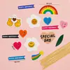 Decoración de Pastel Estilo Ins Bandera Coreana Enchufe Dibujos Animados Oso Lindo Hp Corazón Feliz Cumpleaños Topper Accesorios
