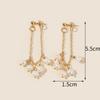 Pendientes de perlas con borlas y pequeñas cuentas redondas doradas de estilo sencillo con nueva joyería transfronteriza entre Europa y Estados Unidos.