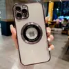 Adecuado para iPhone 15 Pro Max, Diseño de Lupa, Funda Magnética para Teléfono, Funda Suave Galvanizada de Cobertura Total, Anticaídas para Apple 15