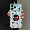 Pulsera linda de pingüino, adecuada para funda de teléfono Apple 18pm, soporte giratorio iPhone 16, 17 silicona, 15 ventana grande