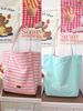 [Espessado em estoque] Bolsa de lona listrada 2024 Novo estilo coreano Ins Tote Bolsa casual Bolsa de ombro