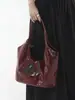 2026 Nova Bolsa Tote Grande Capacidade em Couro Wax Oiled Retro Sensação de Alto Padrão Bolsa de Ombro Único Feminina Bolsa para o Dia a Dia da Mulher