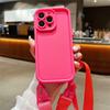 Adecuado para iPhone15 cordón funda para teléfono móvil 16PROMAX color sólido cuerda ancha Apple 14 funda protectora diagonal