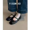 2026 Zapatos Planos Mary Jane Versátiles Estilo Ballet de Una Correa para Mujer Otoño Retro Francés Suela Suave Zapatos Bajos
