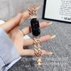 Correa de Metal en Forma de H Diagonal Incrustada de Diamantes Adecuada para Apple 10 S11 Xiaomi 10 Huawei 11 Gt6 Fit5 Pulsera