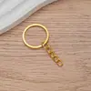 Gancho para chaveiro corrente de quatro seções anel plano galvanizado abertura gancho para chaveiro de brinquedo corrente de 4 seções fecho de chaveiro acessórios para joias DIY