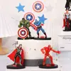 Decoración de Pastel de Avengers Iron Man Thor Hulk Capitán Niños Niño Bebé Topper de Cumpleaños
