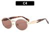 Nuevas Gafas de Sol Metálicas Ovaladas Retro de Alta Gama Transfronterizas Europeas y Americanas de Moda para Hombre y Mujer Gafas de Sol Modernas