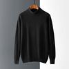 Suéter de cachemira de cuello alto de otoño e invierno, jersey de cuello redondo para hombre, suéter grueso informal versátil de color sólido para hombre