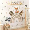 Br4571M Acuarela Mascota Linda Arcoíris Pegatinas de Pared Habitación de Bebé Habitación Infantil Zorro Erizo Oso Pegatinas Decorativas Cálidas