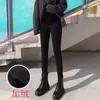 Pantalones de Maternidad Estilo Primavera y Otoño Ropa Exterior Leggings de Mezclilla 2025 Nuevo Talla Pequeña Soporte Abdominal Corte Lápiz Con Terciopelo Pantalones Negros Pequeños