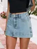 Comercio exterior transfronterizo Amazon despacho europeo y americano falda corta de mezclilla suelta casual vintage lavada en azul para verano y otoño