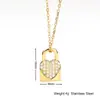 Collar Colgante Único de Acero de Titanio en Forma de Corazón, Cadena de Forma O de Circonita de Alta Gama Cadena para Clavícula Accesorio Versátil para Mujer