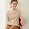 Tejidos de Cachemir 2026 para Mujer, Nuevo Estilo Otoño e Invierno, Suéter de Cuello Alto Medio, Corte Holgado, Adelgazante, Engrosado, Prenda Base para Mujer