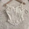 "Princesa Sirena" Top Retro Francés de Encaje de Alta Gama con Perlas y Ballenas