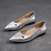 Jiezu 2025 Verano Nuevo Punta Afilada Poco Profundo Nicho Casual Zapatos de Mujer Cómodos Simples Ropa Exterior a la Moda Versátil