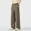 Pantalones Casuales para Hombre Emperor Paul Transpirables Nuevos Delgados de Lino Pantalones de Hombre Verano Sueltos Versátiles Rectos de Pierna Ancha