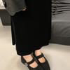 Zapatos planos Mary Jane forrados de vellón Zapatos de noche Invierno 2024 Zapatos Mao Mao Ropa exterior para mujer Suela suave Cómodos Zapatos de frijol Modernos