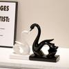 Ornamentos Modernos Simples de Cisne de Cerâmica para Casal Decorações para Casa Artesanato Criativo de Luxo Leve Presente de Casamento