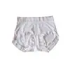 Pantaletas Frescas de Verano de Cintura Media para Mujer, Encaje con Empalme de Gasa de Seda, Serie Color Sólido Crema, Pantaletas para Joven