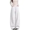7501 Calça de Maternidade Nova Outono: Não apertados, Roupa Casual, Calças Retas Largas, Calças de Cintura com Cordão