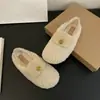 Primer Encuentro Ji Zapatos de Algodón de Un Paso Zapatos de Hada de Peluche Zapatos Peludos Ropa de Abrigo Otoño/Invierno Más Terciopelo Nuevo Fondo Plano Zapatos para Conducir para Mujeres Embarazadas
