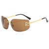 Gafas de sol modernas de pasarela europea y americana para mujer, gafas de sol de moda de alta gama, estilo ins transfronterizo, gafas transfronterizas sin montura