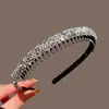 Faixa de Cabeça Super Brilhante com Strass para Mulheres, Ferramenta de Acabamento de Cabelo de Alto Padrão, Faixa de Cabeça com Dentes para Lavar o Rosto, Presilha de Cabelo Antiderrapante de Coroa Alta