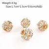 Contas de Liga Europeia e Americana com Furos Grandes de 6mm para Pulseiras e Colares, Acessórios DIY, Acessórios de Joias com Pedras Strass de Cesta de Flores