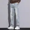 Jeans Retro para Hombre Primavera Verano Transfronterizo Nuevo Estilo Holgados Pierna Recta Tendencia Americana Casual Pierna Ancha Pantalones Lavados