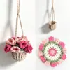 El Adorno Colgante de Planta Rosa para Coche Más Vendido de Amazon, Decoración para Coche, Colgante para Espejo Retrovisor, Accesorios Creativos de Hilo para el Interior del Coche