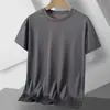 Camiseta de Seda de Gelo para Comércio Exterior Verão Fresca de Gelo Sedosa Respirável Roupas Estilo Coreano Solta Fina Manga Curta Masculina