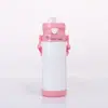 Tetera de dibujos animados para niños tapa abatible vaso con boquilla correa portátil vaso deportivo taza térmica de acero inoxidable personalización de regalo