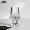 Taza de whiskey francesa rayada vintage de mediados de siglo engrosada vaso de sake vaso de degustación de cristal vaso de vino pequeño